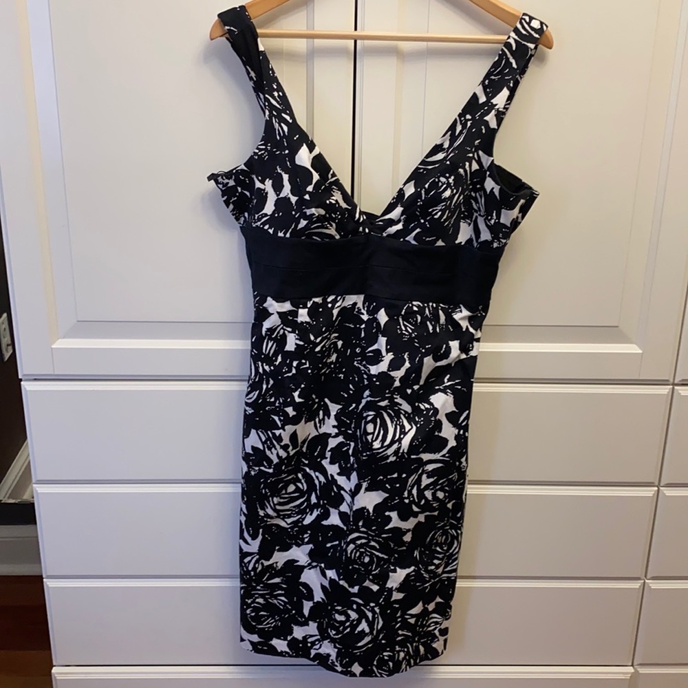 Black and white dress with lace up back
